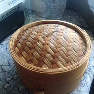 Woven Bamboo Basket with Lid